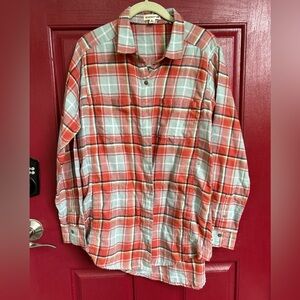 Toad&Co L soft spring red plaid flannel